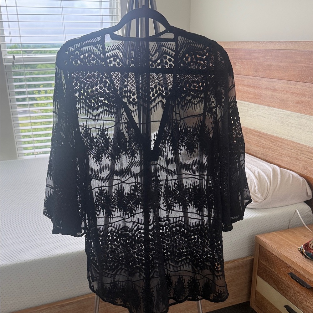 Women's Black Lace Sheer - Elegant